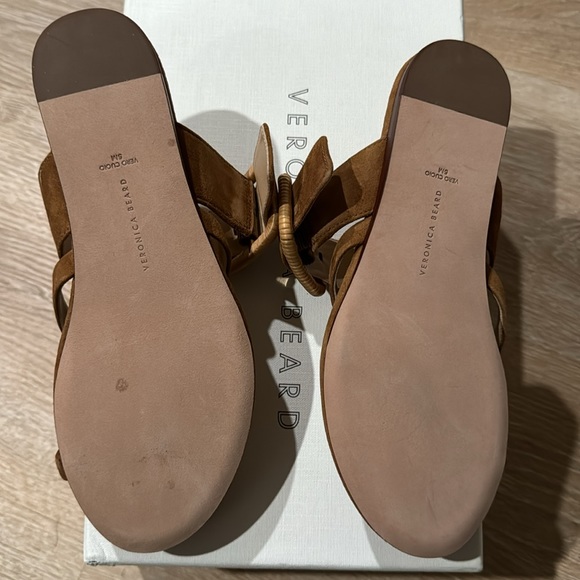 Veronica beard Salva caramel  cross sandals 5 - Picture 4 of 6